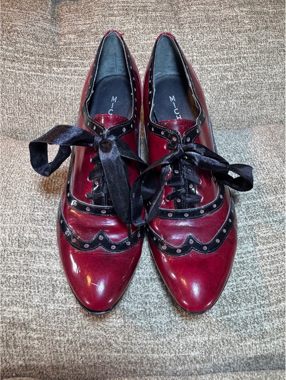 Michael by Michael Shannon Perrin Wine Red Oxford Stiletto Pumps Size 9M